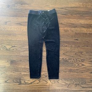 Like New Juicy Couture Black Label Black Velour Leggings Size S Women’s